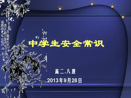 中学生安全教育ppt模版课件