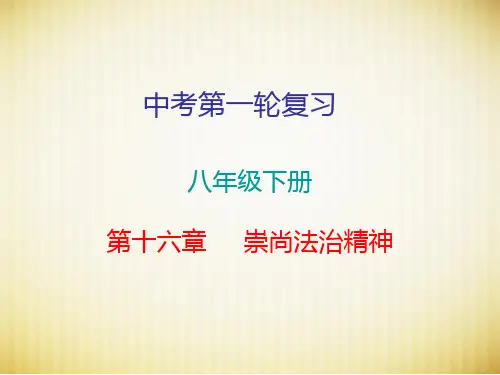 2020届中考道德和法治复习课件:八年级下册第十六章 崇尚法治精神 (共49张PPT)