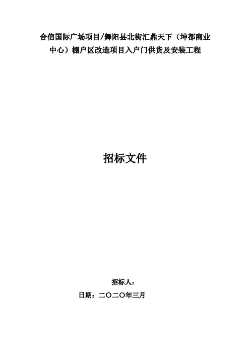 2020年入户门招标文件