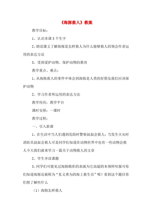 《海豚救人》教案