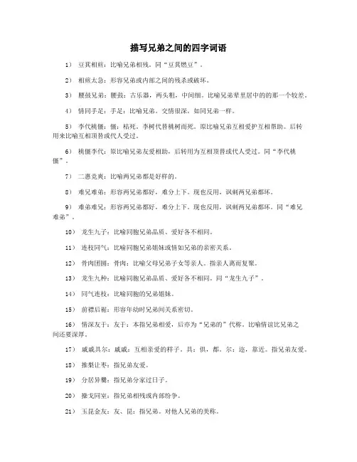 描写兄弟之间的四字词语