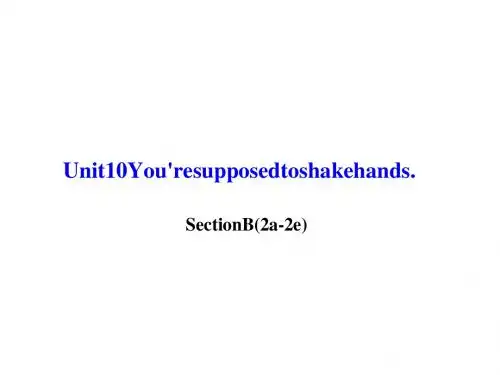 人教版英语九年级课件Unit10SectionB(2a-2e)(16张PPT)