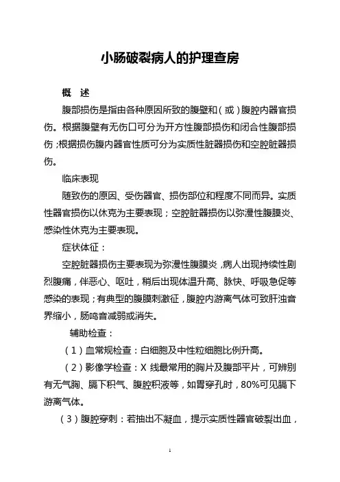 小肠病人的护理查房课稿