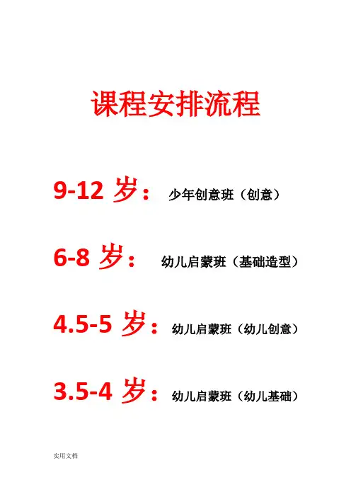 美术馆暑期班课程表