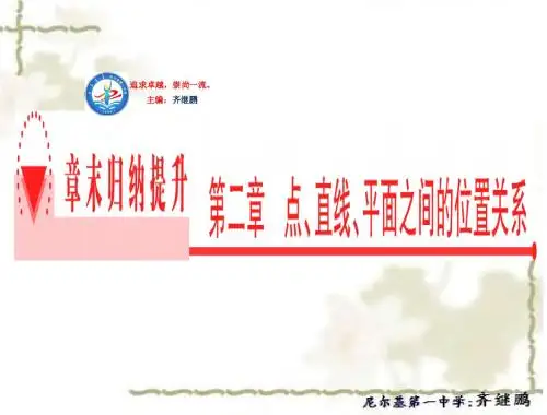 高中数学人教A版必修二课件：第二章 点、直线、平面之间的位置关系 章末归纳提升