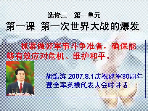 人教版选修三高中历史第一次世界大战的爆发课件.ppt