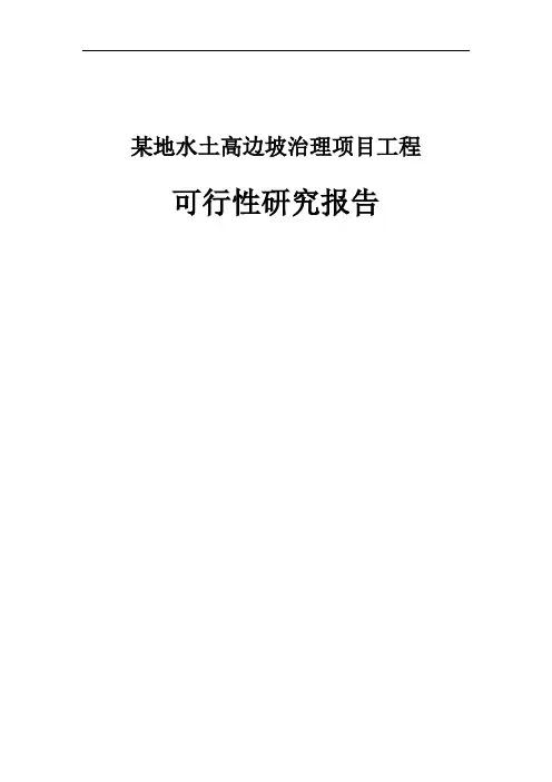 某地水土高边坡治理项目工程可行性研究报告