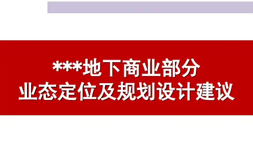 中牟四牟园区域商业项目地下部分商业业态定位及规划设计建议2014年3月58P