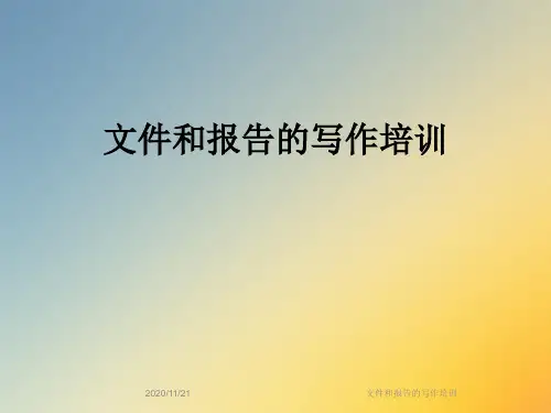 文件和报告的写作培训