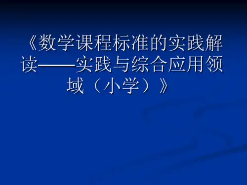 数学课程标准的实践解读实践与综合应用领域
