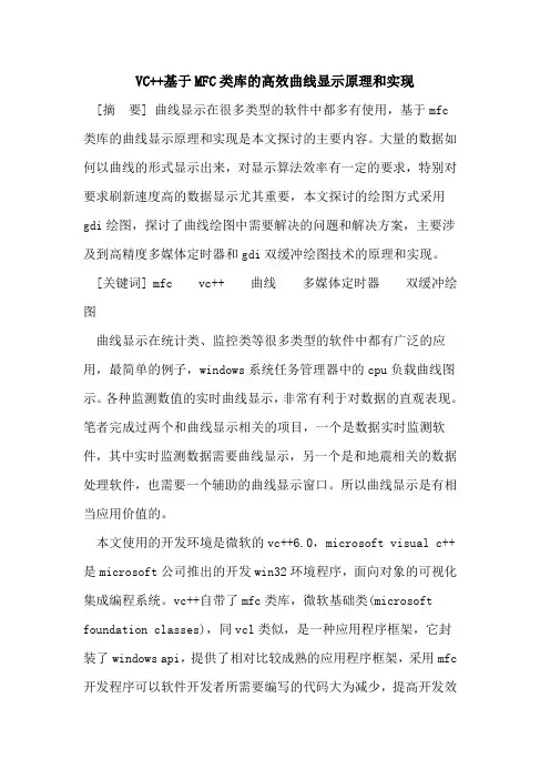 VC++基于MFC类库的高效曲线显示原理和实现
