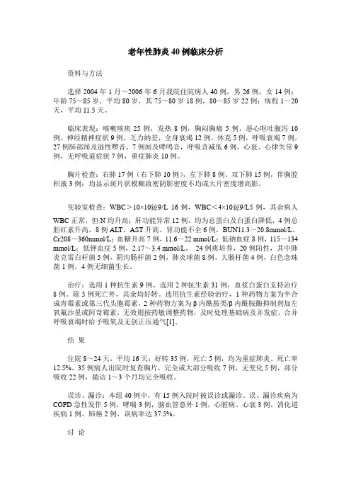 老年性肺炎40例临床分析_0