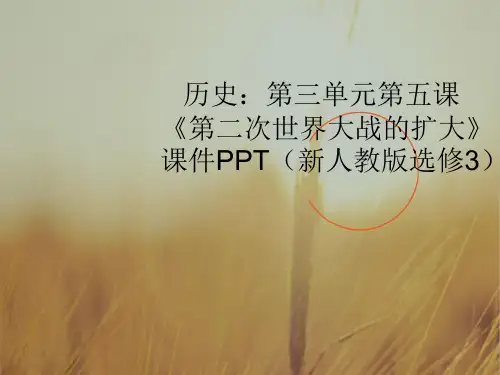 最新-高中历史 第三单元第五课《第二次世界大战的扩大》课件 新人教版选修3 精品 
