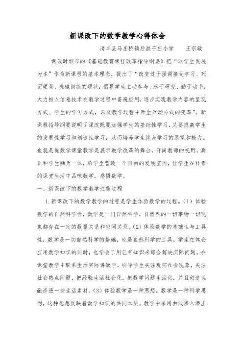 新课改下的数学教学心得体会