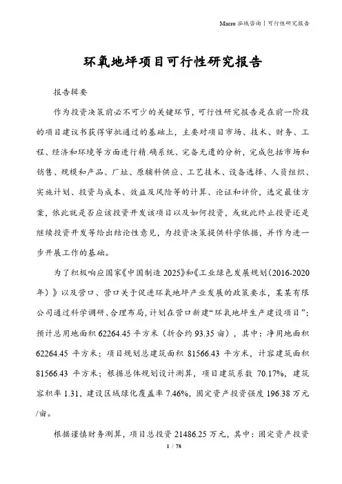 环氧地坪项目可行性研究报告
