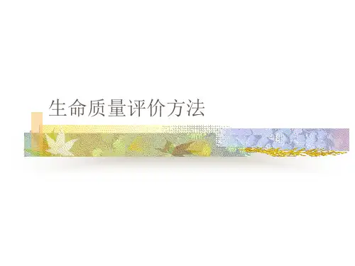 第六章 生命质量评价