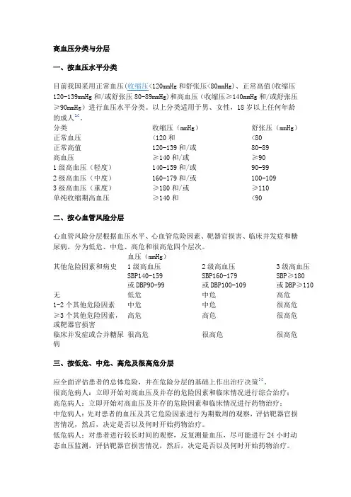 高血压分类和分层