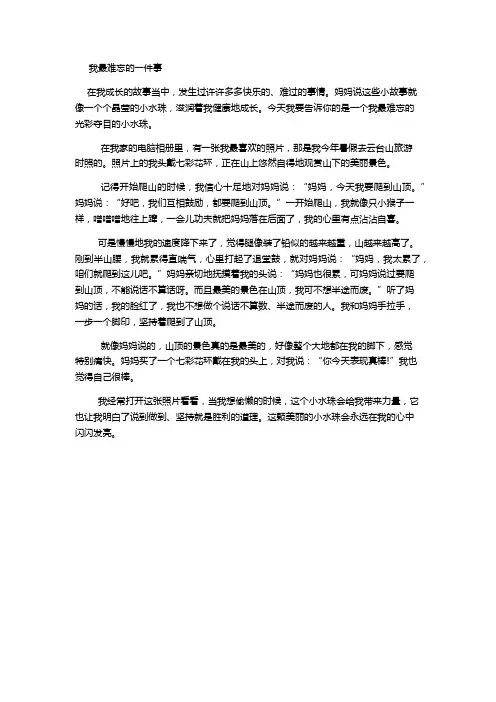 我最难忘的一件事