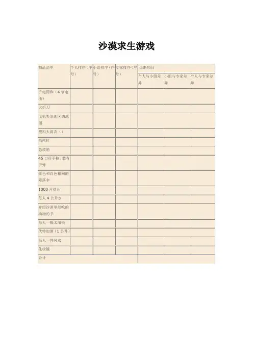 沙漠求生游戏