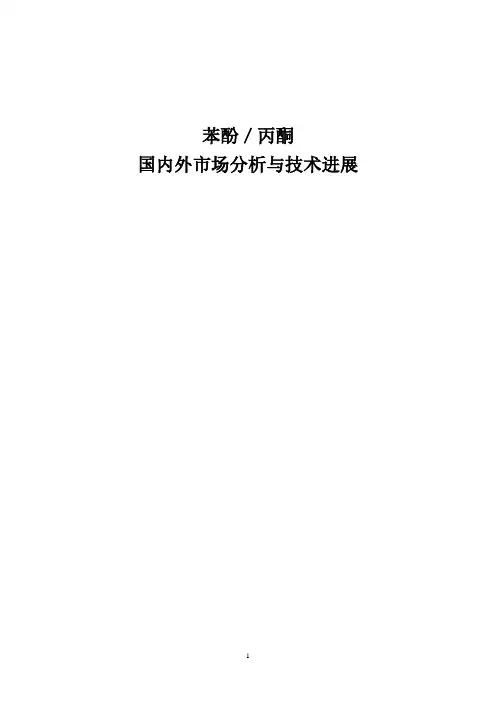 (市场分析)2020年苯酚／丙酮国内外市场分析与技术进展
