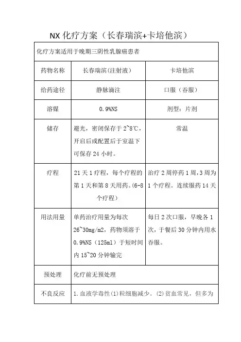 NX化疗方案