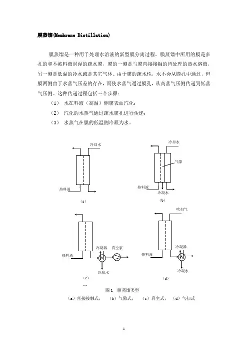 膜蒸馏介绍