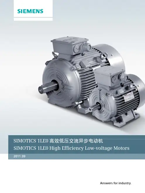 2012西门子1LE0电机选型样本,西门子电机外形尺寸