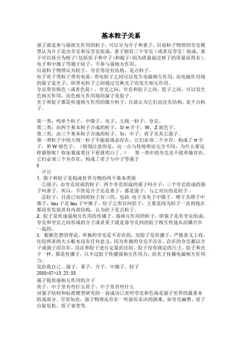 基本粒子关系