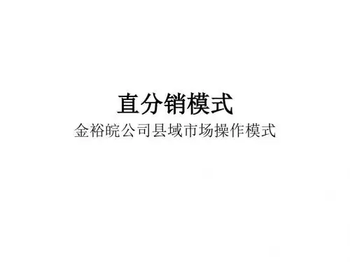 直分销模式.