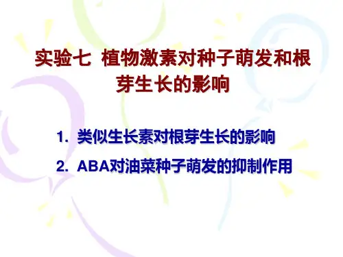 实验七 植物激素对种子萌发和根芽生长的影响.ppt
