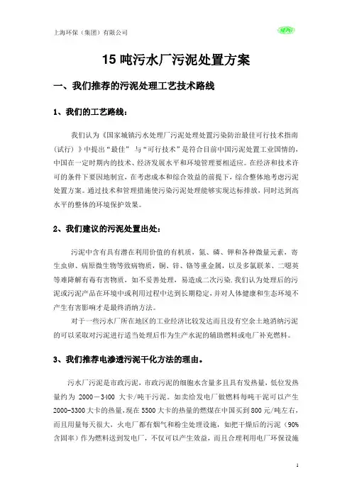 150吨污泥干化10%方案