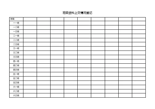 班级资料上交情况登记