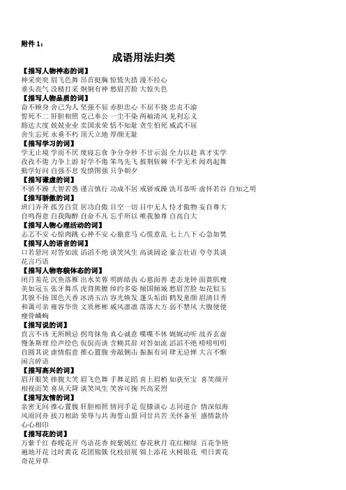 成语用法归类+常用熟语清单(1)