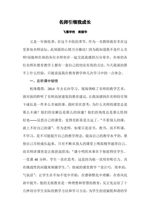 名师引领我成长