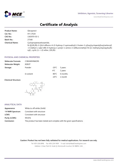 Glecaprevir_COA_27340_MedChemExpress