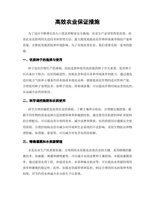 高效农业保证措施