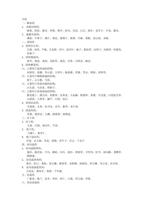 中药分类