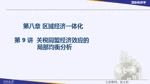 关税同盟经济效应的局部均衡分析