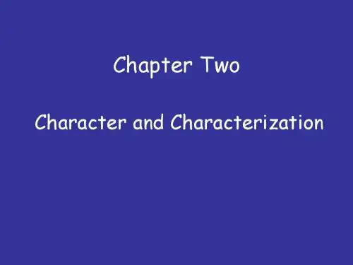 character and characterization