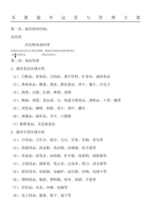 超市运营与管理办法