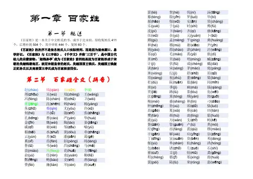 百家姓全文拼音 百家姓图腾表.