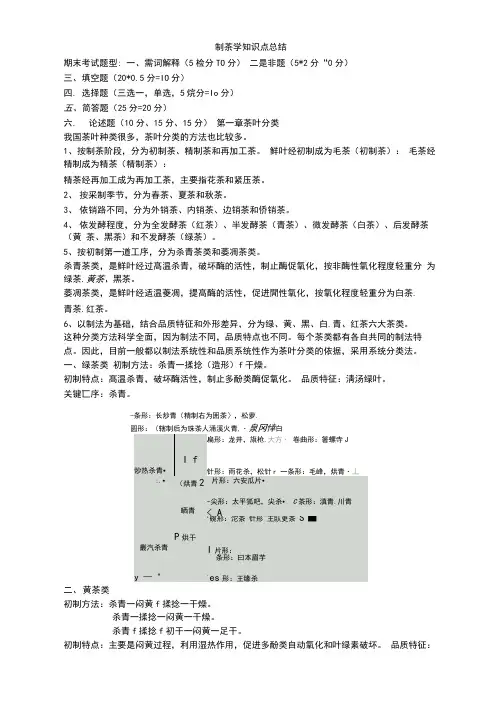 制茶学知识点总结
