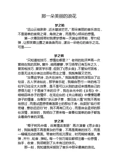 那一朵美丽的浪花