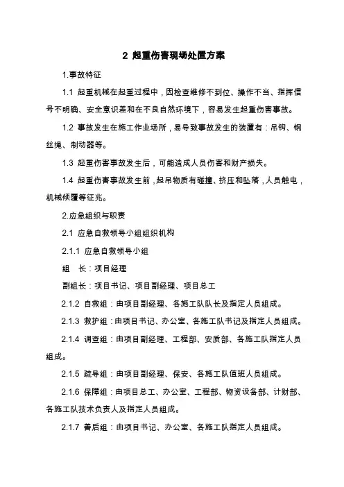 2起重伤害现场处置方案