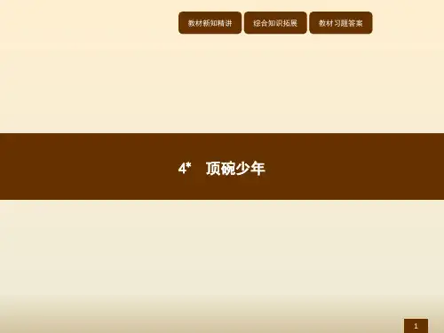 六年级下册语文课件-4 顶碗少年|人教新课标