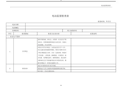 光伏电站监督检查表