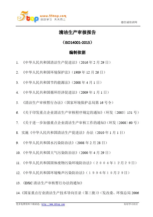 清洁生产审核报告