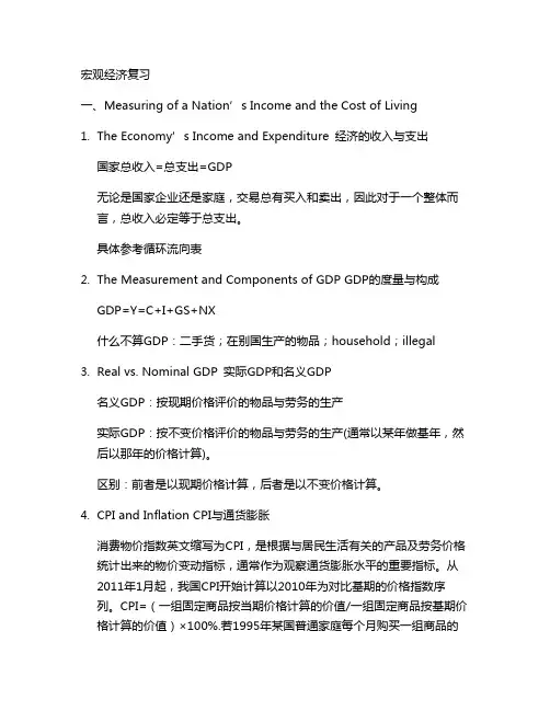 曼昆宏观经济知识点总结 中英文注释