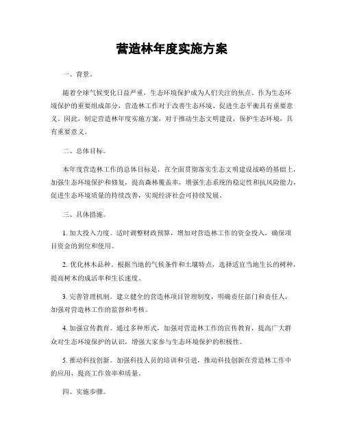 营造林年度实施方案