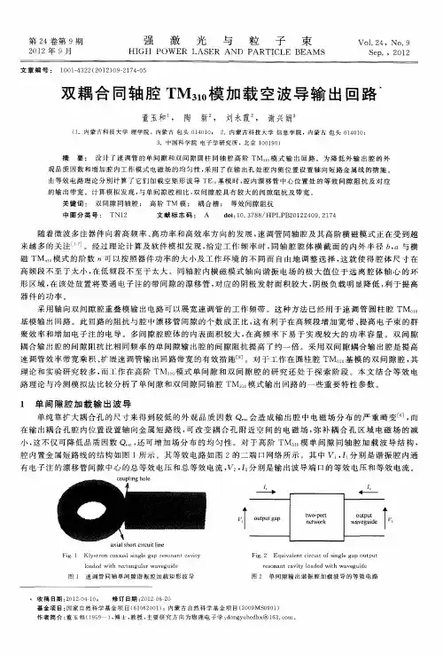 双耦合同轴腔TM310模加载空波导输出回路